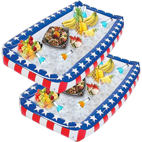 4E’s Novelty Inflatable Serving Bar Buffet Cooler – Patriotic 4th of July Party Essential (2 Pack)
