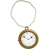 4E’s Novelty Jumbo Clock Necklace - 8’’ Large Gold Clock for White Rabbit Alice in Wonderland Costume Prop Tea Party &