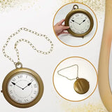 4E’s Novelty Jumbo Clock Necklace - 8’’ Large Gold Clock for White Rabbit Alice in Wonderland Costume Prop Tea Party &