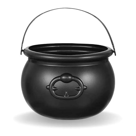 4E’s Novelty Large Plastic Black Cauldron – 7’’ St. Patrick’s Day Pot of Gold Decoration Candy Holder