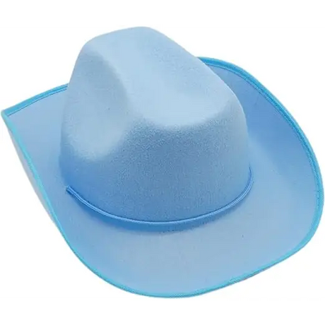 4E’s Novelty Light Blue Cowboy Hat with Heart-Shaped Glasses – Perfect for Rodeo Parties and Festivals - Costume