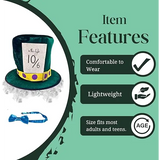 4E’s Novelty Mad Hatter Costume Set – Velvet Top Hat Wig & Bowtie