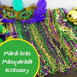 4E’s Novelty Mardi Gras Beads Bulk – 500 Metallic Assorted Necklaces
