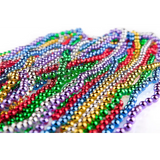 4E’s Novelty Mardi Gras Beads Bulk Set – 144 Pieces 33’’ 6mm Metallic in 12 Colors
