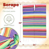 4E’s Novelty Mexican Serape Poncho with Sombrero Hat Costume – Fiesta Party Dress Up