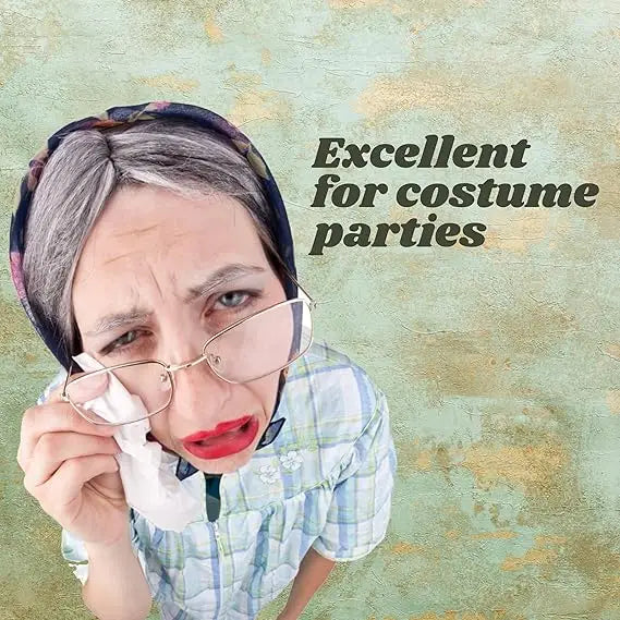 4E’s Novelty Old Lady Costume – 5-Pc Grandma Dress-Up Set for Girls’ 100th Day of School - Costume Accessories