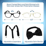 4E’s Novelty Old Man Costume – 10-Pc Grandpa Dress-Up Kit with Wig & Cane for Kids - Costumes & Accessories