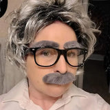 4E’s Novelty Old Man Costume – 10-Pc Grandpa Dress-Up Kit with Wig & Cane for Kids - Costumes & Accessories