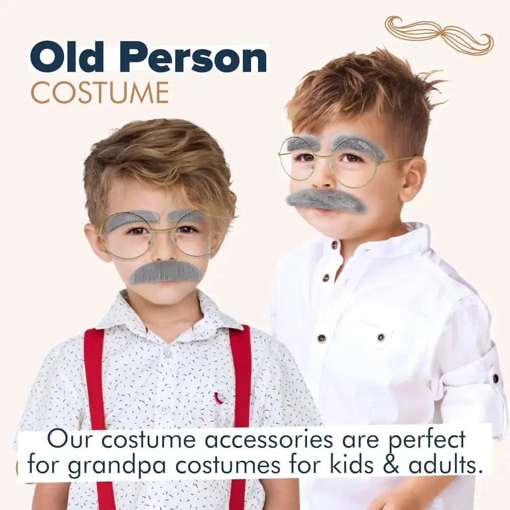 4E’s Novelty Old Man Costume Accessories Set for Kids Perfect for 100 Days of School and Halloween - Costumes &