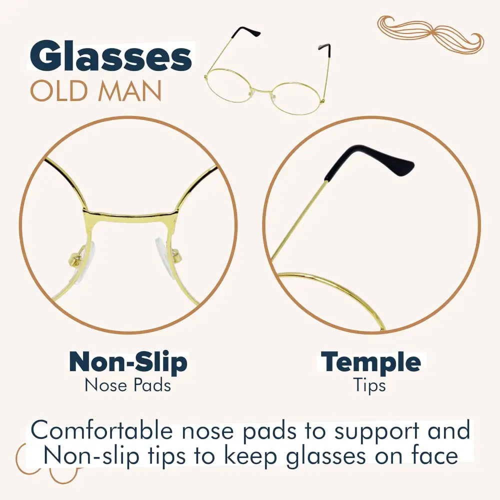 4E’s Novelty Old Man Costume Accessories Set for Kids Perfect for 100 Days of School and Halloween - Costumes &