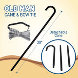 4E’s Novelty Old Man Costume – Vest Cane & 8-Pc Dress-Up Kit for Kids (Medium) - Costumes & Accessories