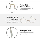 4E’s Novelty Old Person Glasses – Gold Rectangular Eyeglasses for 100th Day of School