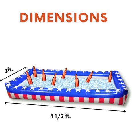 4E’s Novelty Patriotic Inflatable Serving Bar – 4th of July Ice Tray for Food Buffet Table Cooler