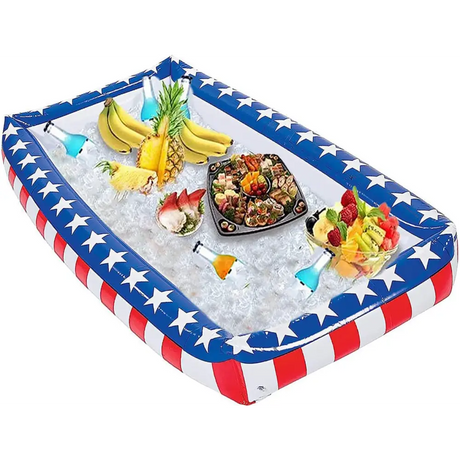 4E’s Novelty Patriotic Inflatable Serving Bar – 4th of July Ice Tray for Food Buffet Table Cooler