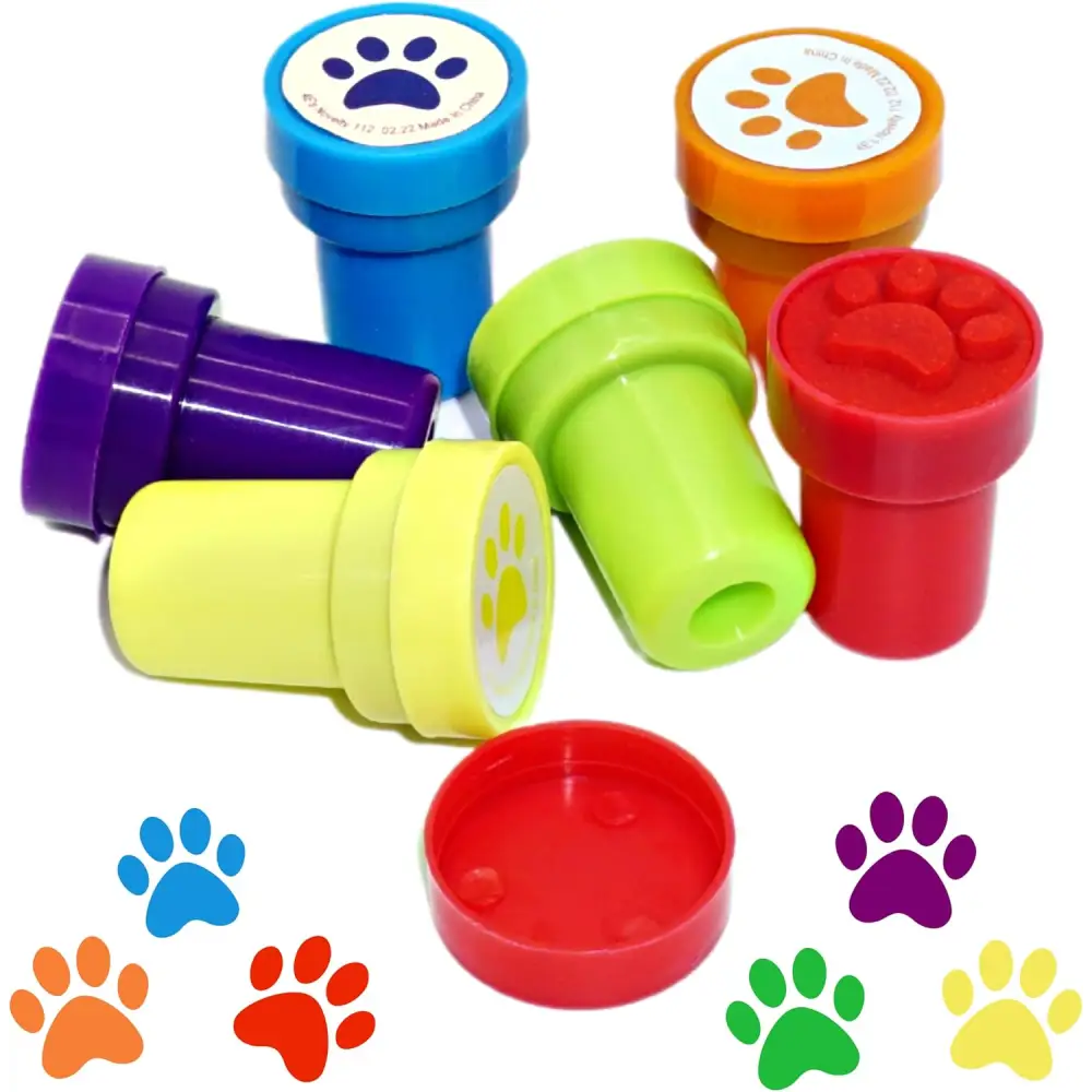 4E’s Novelty Paw Print Party Favors – 24 Bracelets & 24 Stamps for Kids