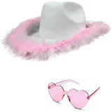 4E’s Novelty Pink Cowgirl Hat – Felt Cowboy Hat with Chinstrap for Parties & Festivals