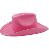 4E's Novelty Cowboy Hat for Women & Men, Felt Cowgirl Hat for Adults, Western Party Dress Up Accessories (Pink)