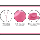 4E’s Novelty Pink Kids Cowboy Hats – 4-Pack Set for Girls & Boys Perfect for Dress-Up Parties and Playtime