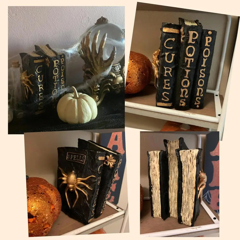 4E’s Novelty Resin Spellbook Prop - 5” Hocus Pocus Book of Spells for Centerpiece Halloween Table Decor Small Hocus