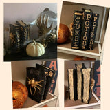 4E’s Novelty Resin Spellbook Prop - 5” Hocus Pocus Book of Spells for Centerpiece Halloween Table Decor Small Hocus