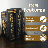 4E’s Novelty Resin Spellbook Prop - 5” Hocus Pocus Book of Spells for Centerpiece Halloween Table Decor Small Hocus
