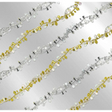 4E’s Novelty Set of 4 Crystal Beaded Christmas Tree Garland Ornaments - Silver & Gold Bead Garland for Christmas Tree
