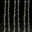 4E’s Novelty Set of 4 Crystal Beaded Christmas Tree Garland Ornaments - Silver & Gold Bead Garland for Christmas Tree