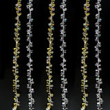 4E’s Novelty Set of 4 Crystal Beaded Christmas Tree Garland Ornaments - Silver & Gold Bead Garland for Christmas Tree