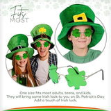 4E’s Novelty Shamrock Glasses – St. Patrick’s Day Green Sunglasses for Adults & Kids Party Accessory