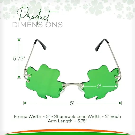 4E’s Novelty Shamrock Glasses – St. Patrick’s Day Green Sunglasses for Adults & Kids Party Accessory