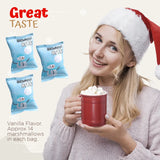 4E’s Novelty Snowman Bits Mini Marshmallow 50 Packs - Vanilla Flavored Individually Wrapped Marshmallows Packets