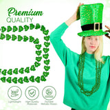 4E’s Novelty St. Patrick’s Day Beads – 12-Pack Shamrock Clover Green Necklaces for Party Favors
