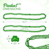 4E’s Novelty St. Patrick’s Day Beads – 12-Pack Shamrock Clover Green Necklaces for Party Favors