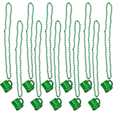 4E’s Novelty St. Patrick’s Day Beads Necklace with Shot Glasses – 12 Pack Irish Party Favors