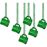 4E’s Novelty St. Patrick’s Day Beads Necklace with Shot Glasses – 12 Pack Irish Party Favors