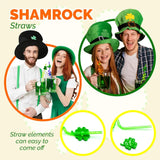 4E’s Novelty St. Patrick’s Day Party Straws – 24 Reusable Shamrock Straws for Kids & Adults
