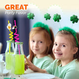 4E’s Novelty St. Patrick’s Day Party Straws – 24 Reusable Shamrock Straws for Kids & Adults