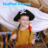 4E’s Novelty Stuffed Parrot on Shoulder - Kids Pirate Parrot Shoulder Prop Halloween Parrot Stuffed Animal Prop Kids