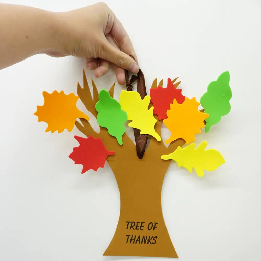 4E’s Novelty Thankful Tree Craft Kit 12-Pack Foam Self-Adhesive - 11” Gratitude Tree Kit With Leaves To Write