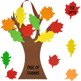 4E’s Novelty Thankful Tree Craft Kit 12-Pack Foam Self-Adhesive - 11” Gratitude Tree Kit With Leaves To Write