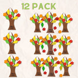 4E’s Novelty Thankful Tree Craft Kit 12-Pack Foam Self-Adhesive - 11” Gratitude Tree Kit With Leaves To Write