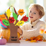 4E’s Novelty Thankful Tree Craft Kit 12-Pack Foam Self-Adhesive - 11” Gratitude Tree Kit With Leaves To Write
