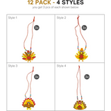 4E’s Novelty Thanksgiving Necklace Crafts For Kids Bulk – 12 Pack DIY Turkey Necklace Craft for Kids With 4 Styles