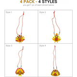 4E’s Novelty Thanksgiving Necklace Crafts For Kids Bulk – 4 Pack DIY Turkey Necklace Craft for Kids With 4 Styles Great