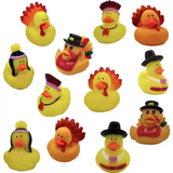 4E’s Novelty Thanksgiving Rubber Duckies in Bulk (12 Pack) – Turkey & Pilgrim Thanksgiving Rubber Ducks Holiday Rubber