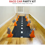 38 Pcs Set Includes 12 Traffic Cones, 24 Checkered Flags, and Racetrack Floor Runner for Birthday Party and Racing Theme Decoration by 4E's Novelty