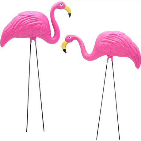 4E’s Novelty Vibrant Pink Flamingo Yard Decorations – Set of 2 Lawn Ornaments for Tropical Flair