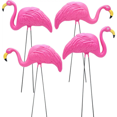 4 Pink Flamingos Yard Decorations - Large 23 inch Ornament Statues - Outdoor Garden Lawn Flamingo Decor by 4E's Novelty