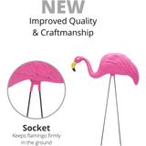 4 Pink Flamingos Yard Decorations - Large 23 inch Ornament Statues - Outdoor Garden Lawn Flamingo Decor by 4E's Novelty
