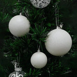 4E’s Novelty White Snowball Christmas Ornaments 18 Pack – Large 2.36” Shatterproof Glitter Ornaments for Christmas Tree
